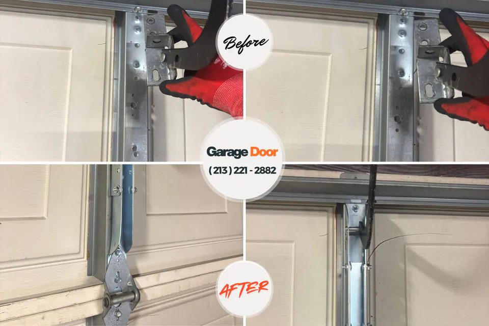 Before and after: garage door repair Montrose, MI
